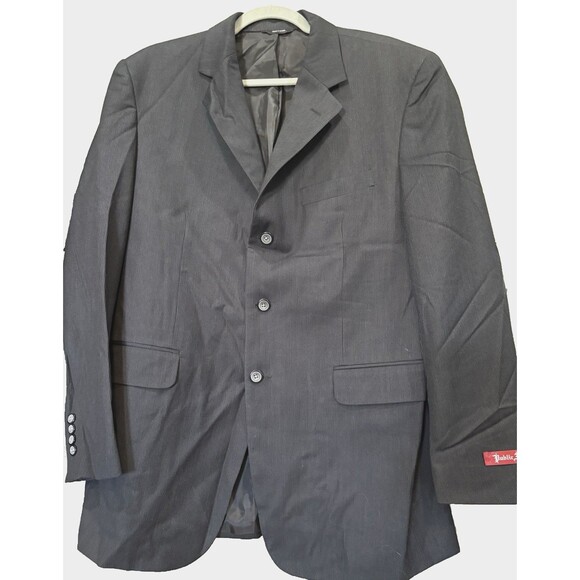 Public Notices Men’s Black Striped Blazer Jacket Size M | 3 Button Double Vent - Picture 2 of 8